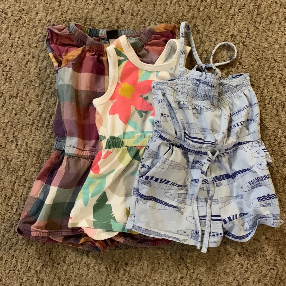 Size 2 girls Tea Collection rompers